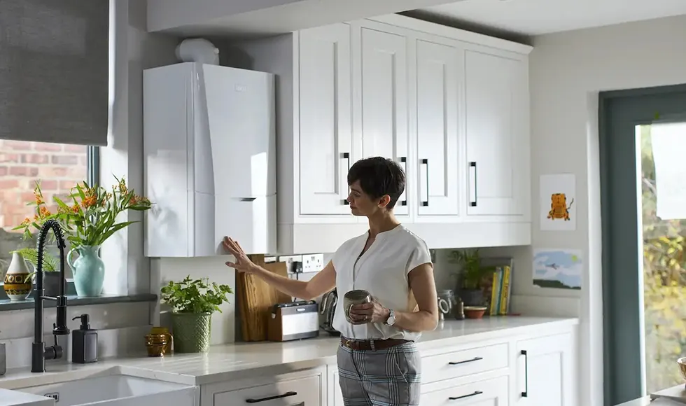 System boiler with hot water cylinder installation